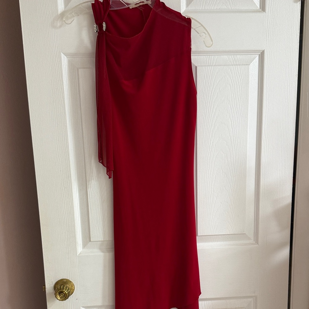 Fashion Forms Elegant Red One Shoulder Dress